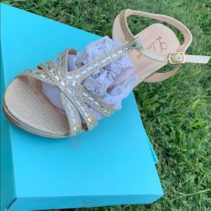 Gold diamond prom heel